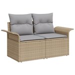 vidaXL Ensemble de sofa de jardin 11 pièces avec coussins en rotin poly beige acacia