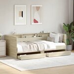 vidaXL Lit de jour avec tiroirs sans matelas chêne sonoma 90x200 cm