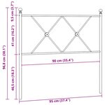 vidaXL Tête de lit de remplacement métal noir 90 cm