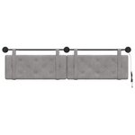 vidaXL Tête de lit suspendue Avec lumière LED Gris clair Velours