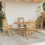 Ensemble de jardin vidaXL 5 pièces en bois massif de teck pliable