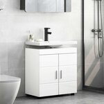 vidaXL Armoire de lavabo de salle de bain TULUM Blanc brillant