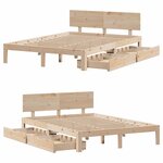 vidaXL Cadre de lit avec tiroirs sans matelas 160x200 cm