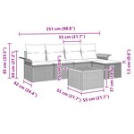 vidaXL Ensemble de canapé de jardin de 6 pièces avec coussins en rotin gris d'Acacia