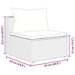 vidaXL Salon de jardin 7 Pièces avec coussins Gris Résine tressée