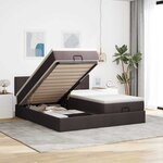 VidaXL Cadre de lit ottoman avec matelas marron foncé 180x200 cm tissu