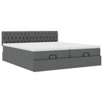 VidaXL Cadre de lit ottoman avec matelas gris foncé 200x200cm tissu