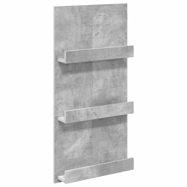 vidaXL Étagère à magazines avec étagère Gris béton 51 x 11 x 102 cm