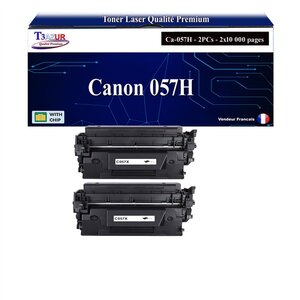T3AZUR -2x Toners compatibles avec Canon 057H (3010C002/3010C004) pour Canon LBP223dw  LBP226dw  LBP228x  LBP233dw  LBP236dw Noir -