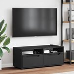 vidaXL Meuble TV VISNES noir 100x40x38 cm bois d'ingénierie