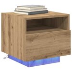 vidaXL Cabinet de chevet avec tiroir Chêne artisanal 40 x 39 x 37 cm