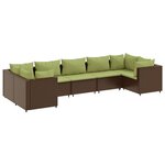 vidaXL Salon de jardin avec coussins 7 Pièces marron résine tressée