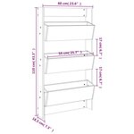 vidaXL Jardinière murale 3 niveaux 60x18 5x110 cm brun miel pin massif