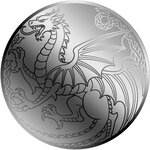 Monnaie ANCIENT CELT DRAGON 1/500 Oz Platine 25$ Liberia 2026 (PRÉCOMMANDE)