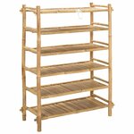 vidaXL Rack à chaussures avec étagère Naturel 6 niveaux Bambou