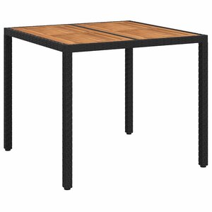 vidaXL Table de Jardin Noir 90 x 90 x 75 cm polyrotin