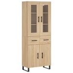 vidaXL Buffet haut Chêne sonoma 69 5x34x180 cm Bois d'ingénierie