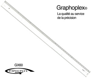 Règle transparente 1 biseau + bosselage 60 cm