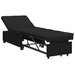 vidaXL Canapé-lit 3-en-1   en tissu noir dépliable
