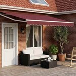 vidaXL Auvent rétractable électrique Rouge bordeaux 5 x 3 m