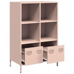 vidaXL Buffet haut rose 68x39x103 5 cm acier
