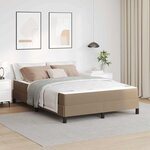 vidaXL Cadre de lit avec matelas Cappuccino 140 x 200 cm tissu