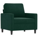 vidaXL Ensemble de canapés 3 Pièces avec coussins vert foncé velours