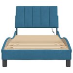 vidaXL Cadre de lit avec LED sans matelas bleu 90x200 cm velours