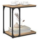 vidaXL Table d'appoint avec étagère Chêne artisanal 50 x 35 x 52 cm
