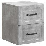 vidaXL Cabinet de chevet mural Gris béton 34 5 x 33 x 40 cm