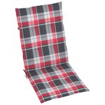 vidaXL Chaises de jardin lot de 6 et coussins carreaux rouge Bois teck