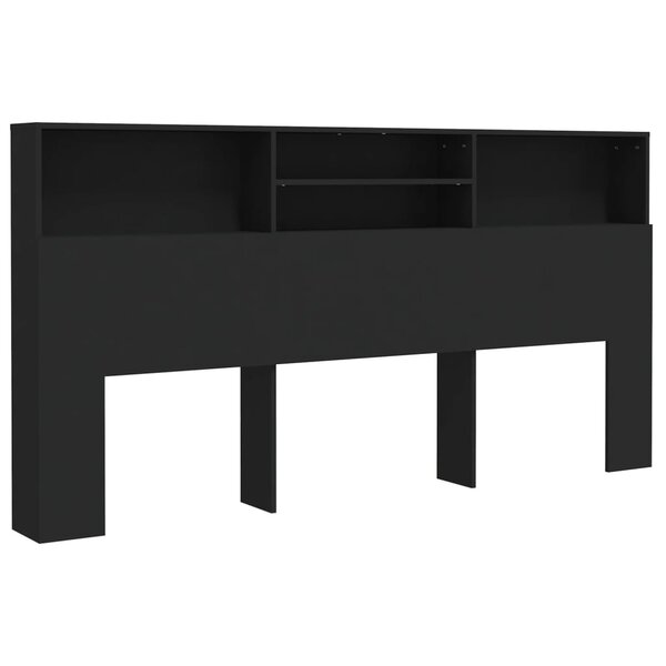 vidaXL Armoire de tête de lit Noir 200x19x103 5 cm