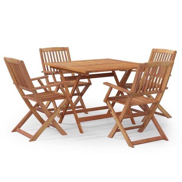 vidaXL Ensemble à manger de jardin 5 Pièces Bois d'acacia solide