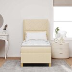 vidaXL Lit à ressorts avec matelas gris foncé 90x190 cm Crème