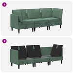 vidaXL Ensemble de meubles pour le salon 3 Pièces Vert Mer Velours