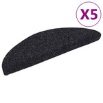vidaXL Tapis autoadhésifs de marches 5 Pièces Noir 56x17x3 cm Aiguilleté