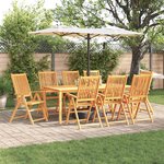 vidaXL Ensemble de salle à manger pour jardin 9 Pièces Marron