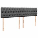 vidaXL Sommier à lattes de lit avec matelas Gris foncé 200x200cm Tissu