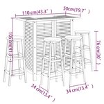 vidaXL Ensemble de bar de jardin 5 Pièces Bois d'acacia solide