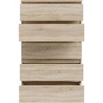 Commode CHELSEA 5 tiroirs - 77 2 x 42 2 x 128 1 - chêne sonoma