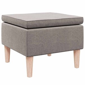 vidaXL Tabouret avec pieds en bois Taupe Tissu
