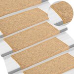 vidaXL Tapis d'escalier auto-adhésifs 15 Pièces Orange 65x21x4 cm