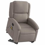 vidaXL Fauteuil inclinable de massage Taupe Tissu