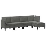 vidaXL Ensemble de meubles pour le salon 5 Pièces Gris foncé Velours
