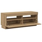 vidaXL Meuble TV avec lumières LED chêne artisanal bois d'ingénierie