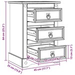 vidaXL Table de chevet avec tiroir Blanc 45 x 35 x 64 cm Pin massif