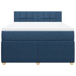 vidaXL Sommier à lattes de lit avec matelas Bleu 160x200 cm Tissu