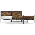 vidaXL Cadre de lit en métal sans matelas chêne fumé 180x200 cm