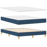vidaXL Lit à ressorts avec matelas bleu 140x190 cm en tissu