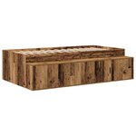 vidaXL Cadre de lit avec rangement Bois ancien 90 x 190 cm